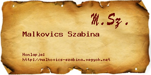 Malkovics Szabina névjegykártya