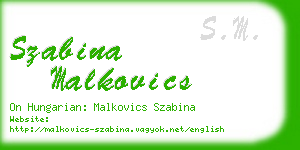 szabina malkovics business card